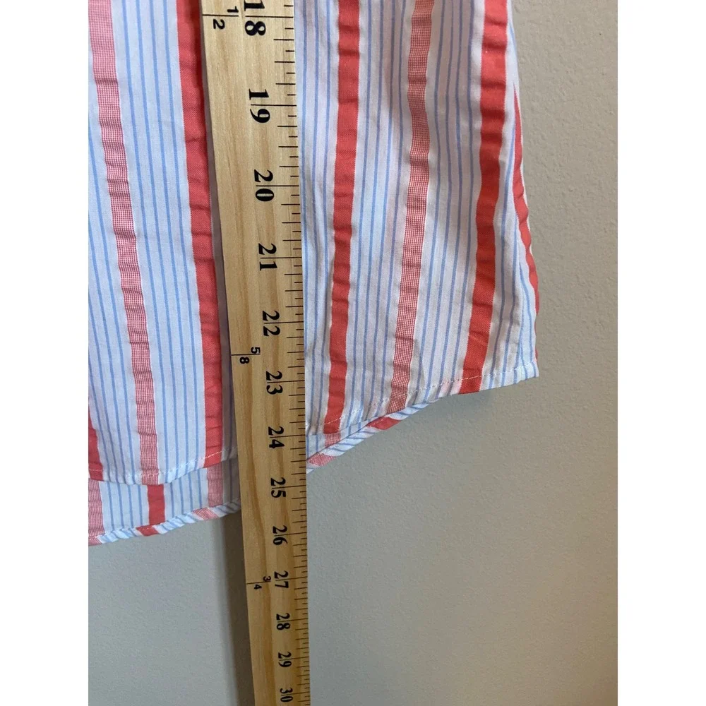 The Shirt Rochelle Behrens Blue Striped Puff Sleeve Button Down Shirt S - Picture 4 of 7